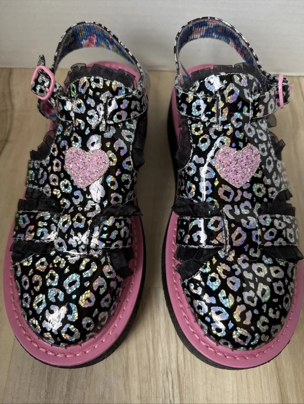 Irregular Choice Summer Break Iridescent Leopard Sandal
